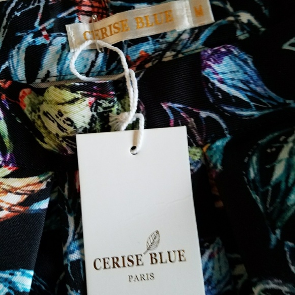 3 Small LEFT Multicolored abstract flower print NWT Paris floral - Picture 3 of 16